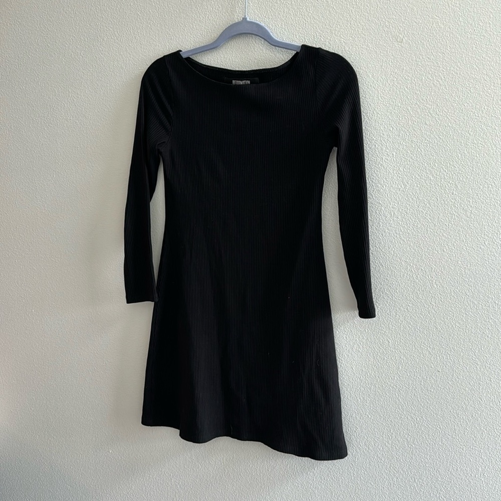 Reformation boatneck stretch dress with 3/4 sleeves